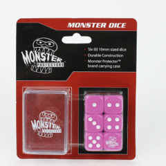 Monster Protectors 6-Piece Dice Set & Carrying Case - Pink